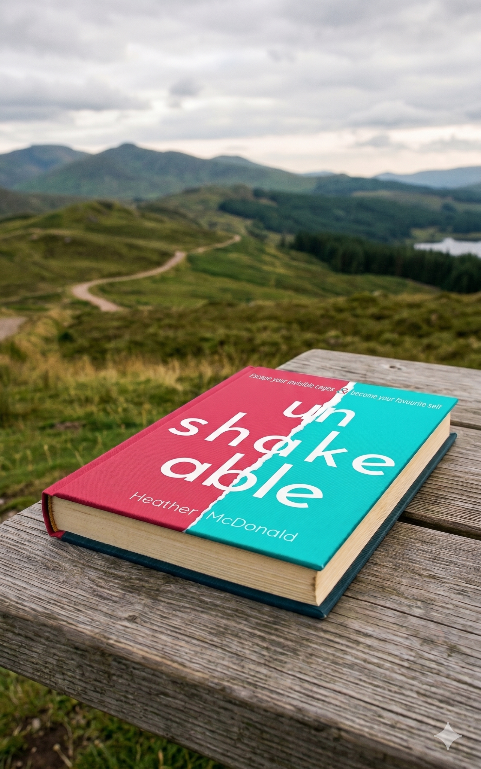 Hardcover copy of "Unshakeable" by Heather McDonald on a wooden table — a read that's uncomfortably accurate and deeply clarifying